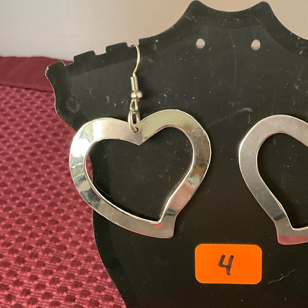 Sterling Silver Heart Earrings Dangle - image 3